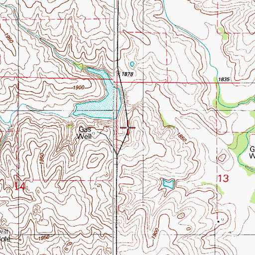 Topographic Map of Nine Mile Creek Site 7 Dam, OK