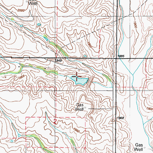 Topographic Map of Nine Mile Creek Site 5 Dam, OK