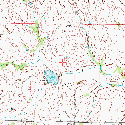 Topographic Map of Nine Mile Creek Site 3 Reservoir, OK