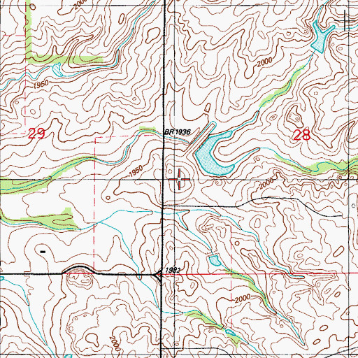 Topographic Map of Nine Mile Creek Site 2 Reservoir, OK