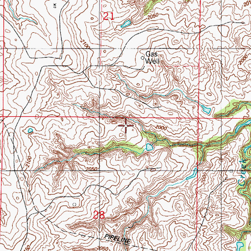 Topographic Map of Sargeant Major Creek Site 2 Dam, OK
