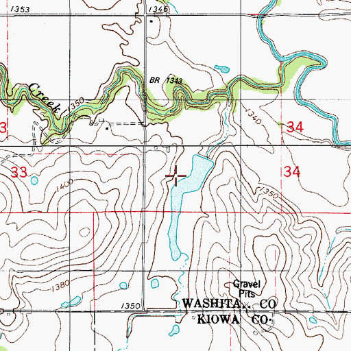 Topographic Map of Oak Creek Site 1 Dam, OK