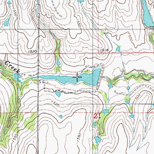 Topographic Map of Oak Creek Site 2 Reservoir, OK
