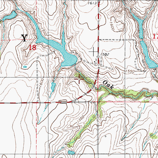 Topographic Map of Oak Creek Site 2a Reservoir, OK