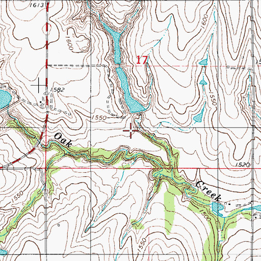 Topographic Map of Oak Creek Site 2b Dam, OK