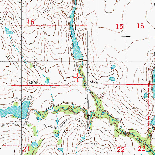 Topographic Map of Oak Creek Site 3 Dam, OK