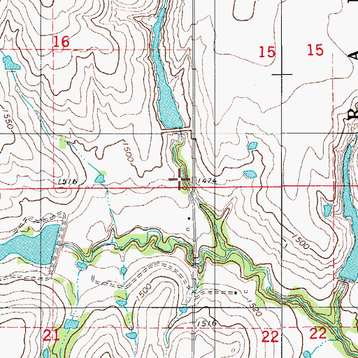 Topographic Map of Oak Creek Site 3 Reservoir, OK