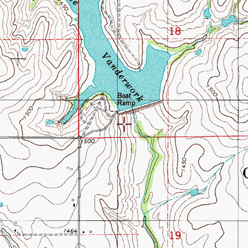 Topographic Map of Oak Creek Site 5 Dam, OK