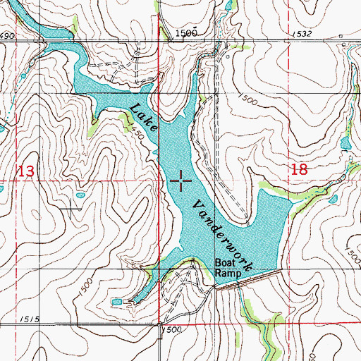 Topographic Map of Oak Creek Site 5 Reservoir, OK