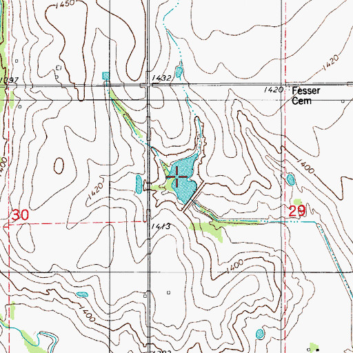 Topographic Map of Oak Creek Site 7 Reservoir, OK