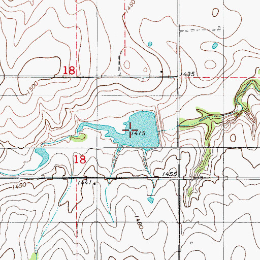 Topographic Map of Oak Creek Site 10 Reservoir, OK