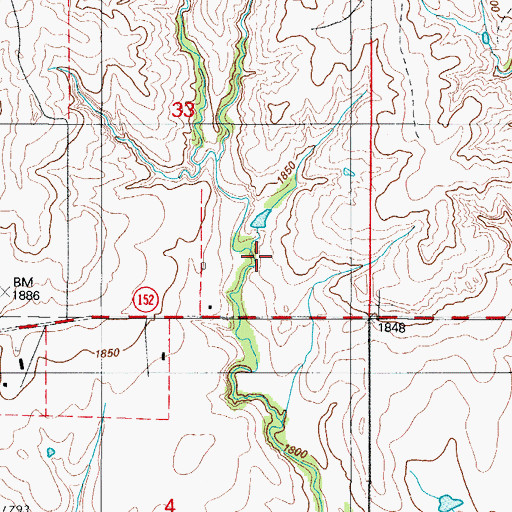 Topographic Map of Upper Elk Creek Site 27 Dam, OK