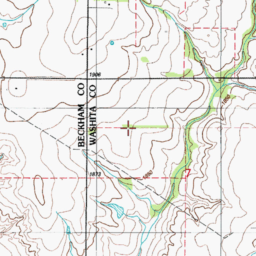 Topographic Map of Upper Elk Creek Site 16 Reservoir, OK