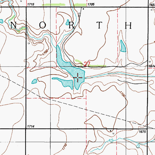 Topographic Map of Upper Elk Creek Site 13 Reservoir, OK