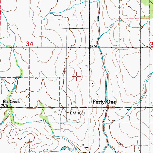 Topographic Map of Upper Elk Creek Site 12 Dam, OK
