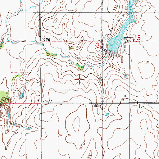 Topographic Map of Bear Creek Site 2 Reservoir, OK