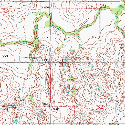 Topographic Map of Soldier Creek Watershed Site 11 Reservoir, OK