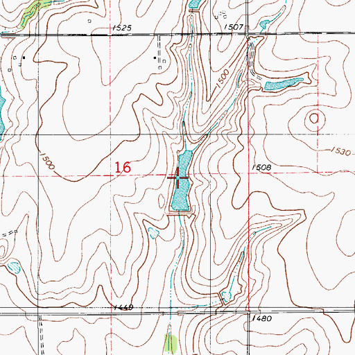 Topographic Map of Boggy Creek Watershed Site 33 Dam, OK
