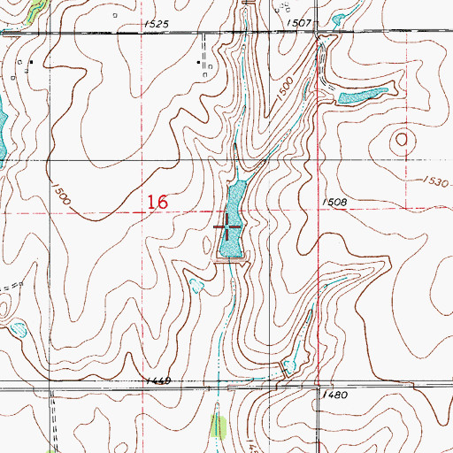 Topographic Map of Boggy Creek Watershed Site 33 Reservoir, OK