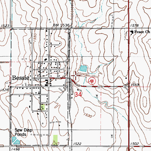 Topographic Map of Boggy Creek Watershed Site 27 Dam, OK