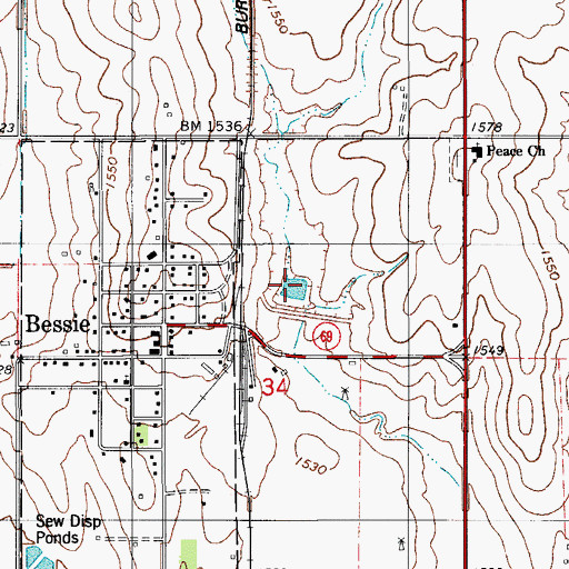Topographic Map of Boggy Creek Watershed Site 27 Reservoir, OK