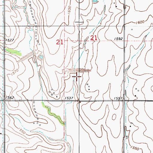 Topographic Map of Boggy Creek Watershed Site 26 Dam, OK