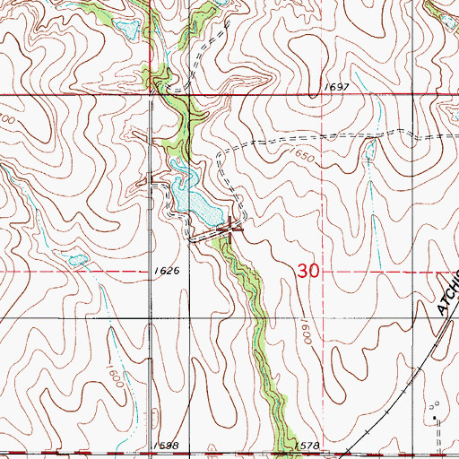Topographic Map of Boggy Creek Watershed Site 23 Dam, OK