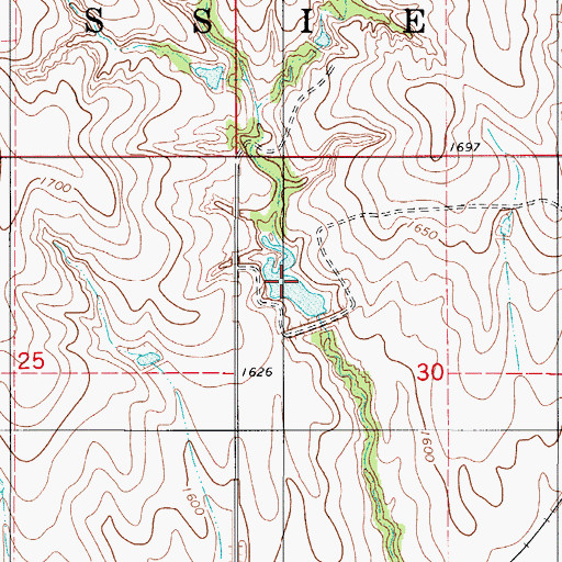 Topographic Map of Boggy Creek Watershed Site 23 Reservoir, OK