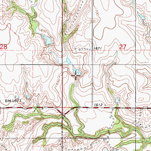 Topographic Map of Boggy Creek Watershed Site 19 Dam, OK