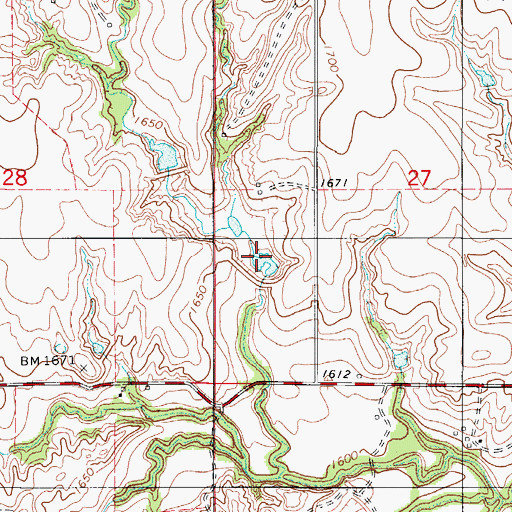 Topographic Map of Boggy Creek Watershed Site 19 Reservoir, OK