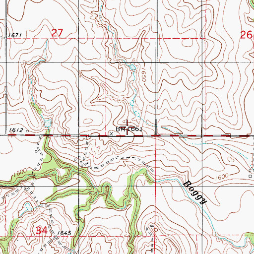 Topographic Map of Boggy Creek Watershed Site 20 Dam, OK