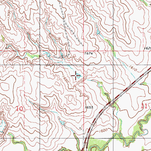 Topographic Map of Boggy Creek Watershed Site 15 Reservoir, OK