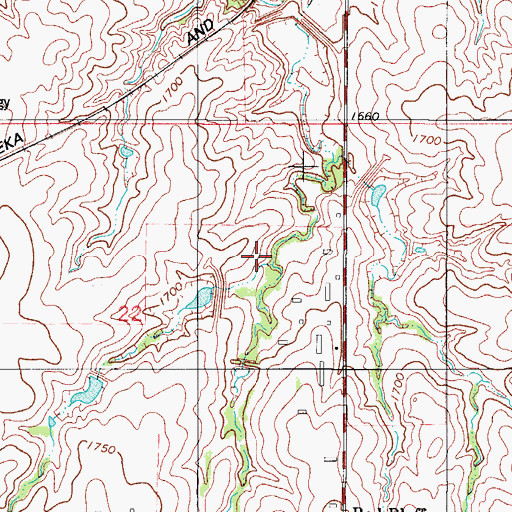 Topographic Map of Boggy Creek Watershed Site 12b Dam, OK