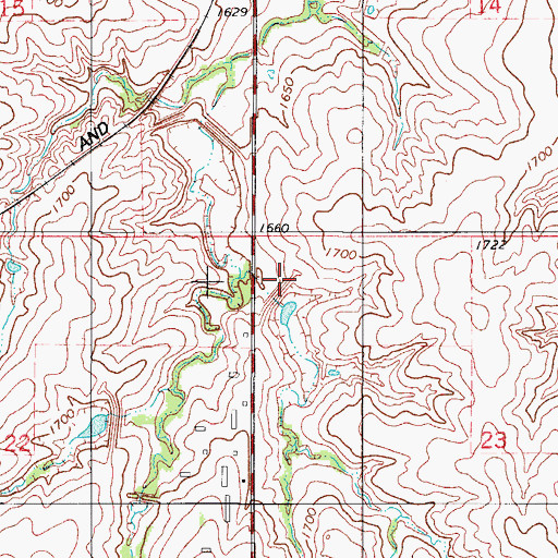 Topographic Map of Boggy Creek Watershed Site 12a Dam, OK