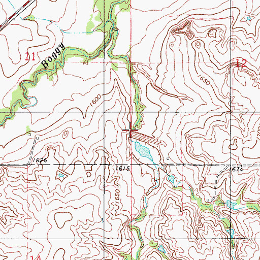 Topographic Map of Boggy Creek Watershed Site 11 Dam, OK