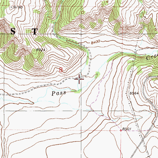 Topographic Map of Pasture Creek, CO