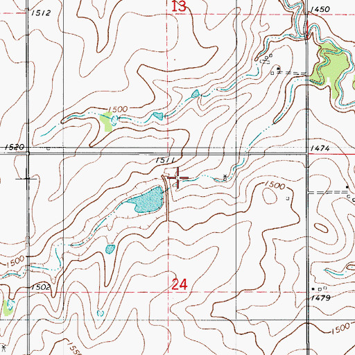 Topographic Map of Boggy Creek Watershed Site 5 Reservoir, OK