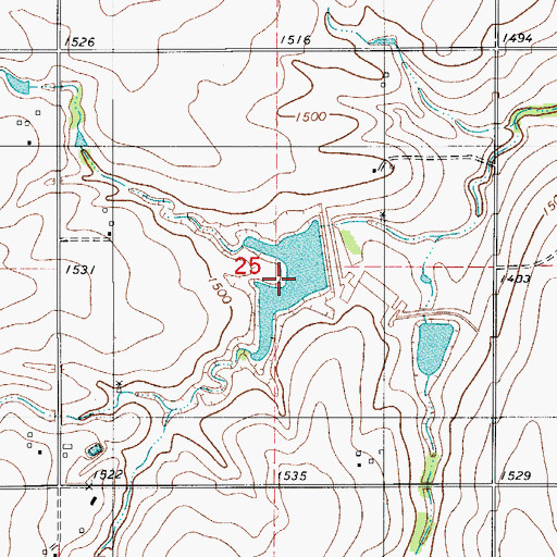Topographic Map of Boggy Creek Watershed Site 4 Reservoir, OK