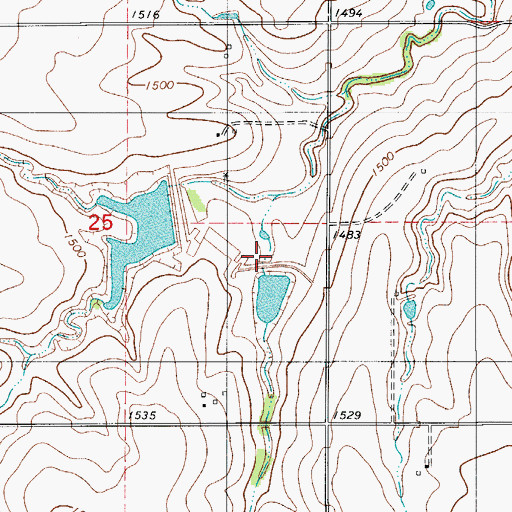 Topographic Map of Boggy Creek Watershed Site 3 Dam, OK