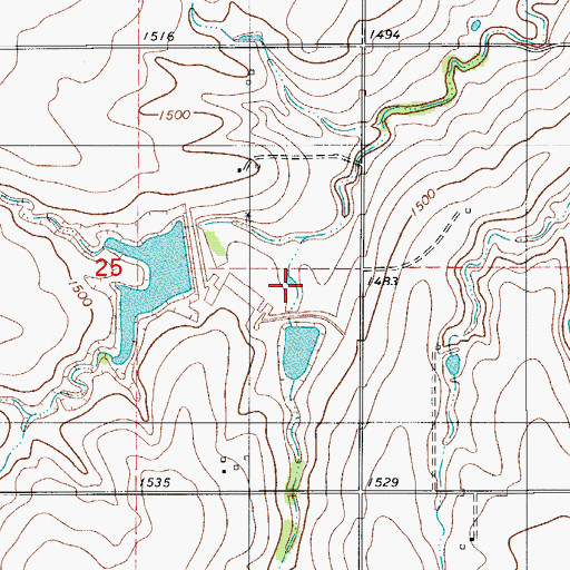 Topographic Map of Boggy Creek Watershed Site 3 Reservoir, OK