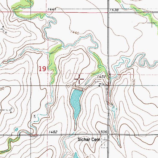 Topographic Map of Boggy Creek Watershed Site 2 Reservoir, OK