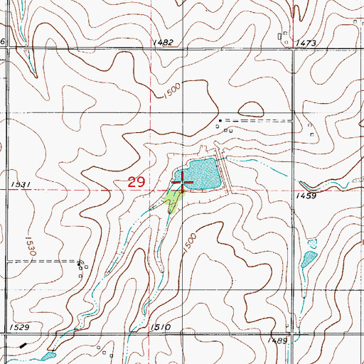 Topographic Map of Boggy Creek Watershed Site 1 Dam, OK