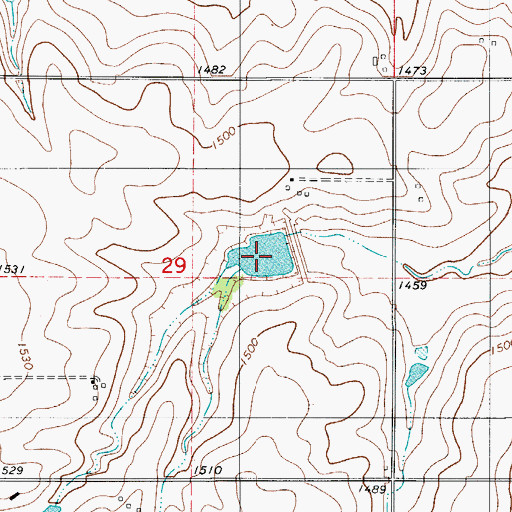 Topographic Map of Boggy Creek Watershed Site 1 Reservoir, OK