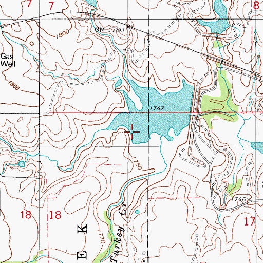 Topographic Map of Turkey Creek Site 6 Dam, OK