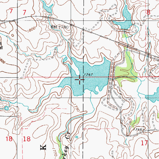 Topographic Map of Turkey Creek Site 6 Reservoir, OK