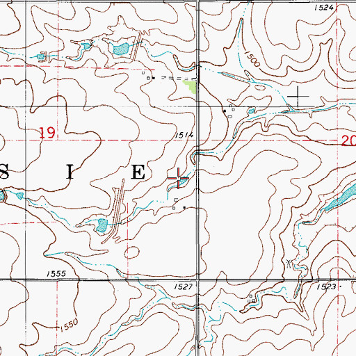 Topographic Map of South Clinton Laterals Site L17 Reservoir, OK