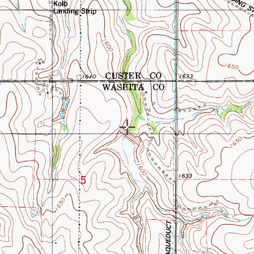 Topographic Map of South Clinton Laterals Site L11 Dam, OK