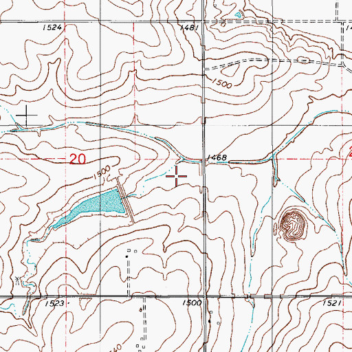 Topographic Map of South Clinton Laterals Site 7 Reservoir, OK