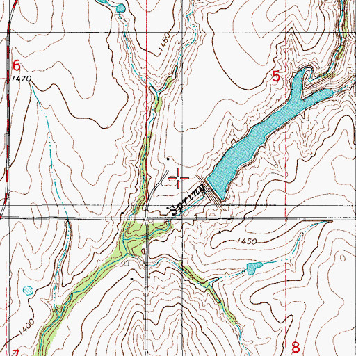 Topographic Map of Cowden Laterals Site 4 Dam, OK