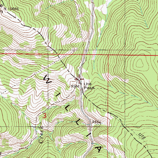 Topographic Map of Ute Pass, CO